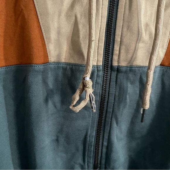 True Religion Color Block Cropped Zip Up Hoodie Size Large - Picture 3 of 6